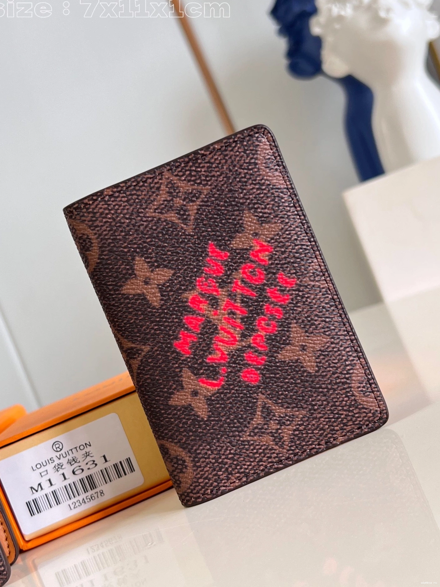 WIS Organizer-7.5*11.1*1 cm LOUIS Pocket VUITTON 0708